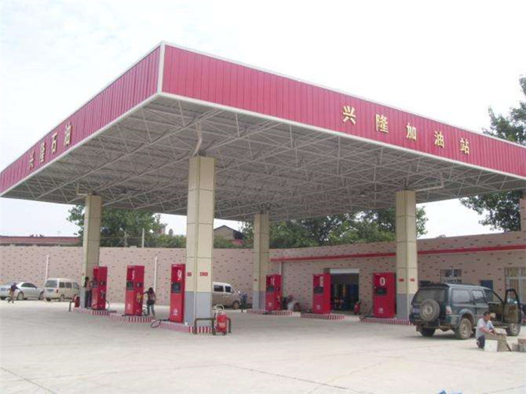 兴化加油站钢结构网架案例9